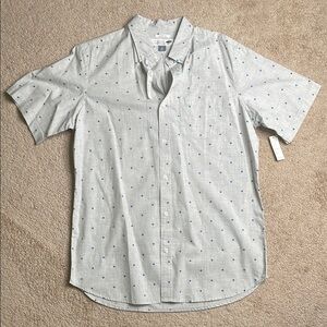 Old Navy Gray and Blue Casual Button Down Shirt